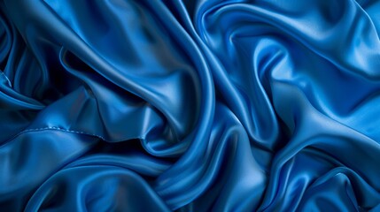 Obraz premium Blue silk material texture, colored print texture, texture for clothing materials