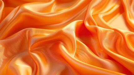 Fototapeta premium Orange silk material texture, colored print texture, texture for clothing materials