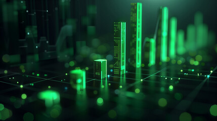 green graph which symbolize the ascending courses of investments