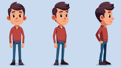 Naklejka premium 2D Cartoon Character Vector Illustration.