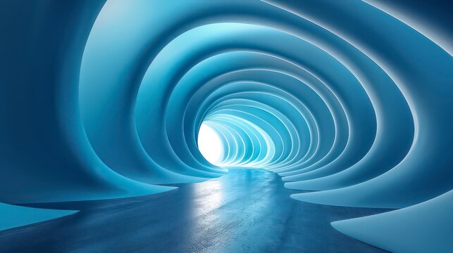 blue arc stretches from edge to edge, glowing with light blue lines, casting a soft rim light effect across the dark background, sleek and modern.