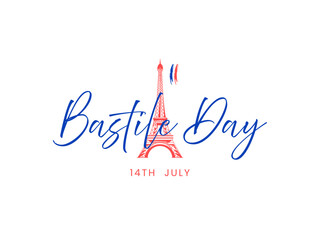 Bastille day party poster flyer or social media post design. France Independence Day Vector Illustration
