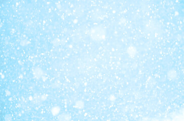 Light Blue Sky with Falling Snow and...