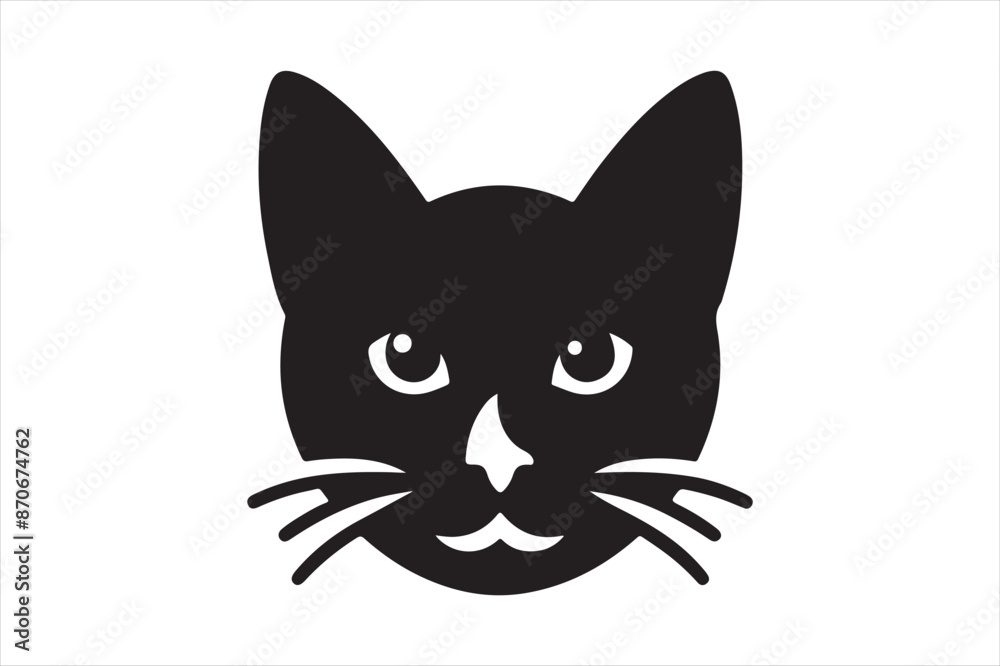 Canvas Prints Cat head silhouette vector illustration