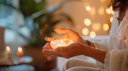 Two individuals sharing a peaceful conversation with a warm aura, symbolizing empathy and strong relationships, self-development skills, awareness