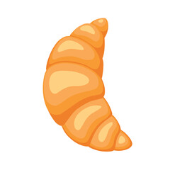 Croissant. Color vector illustration in cartoon style. Isolatedon white background.