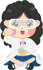 Scientist sitting and conducting an experiment