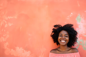 Beautiful black young woman smiling