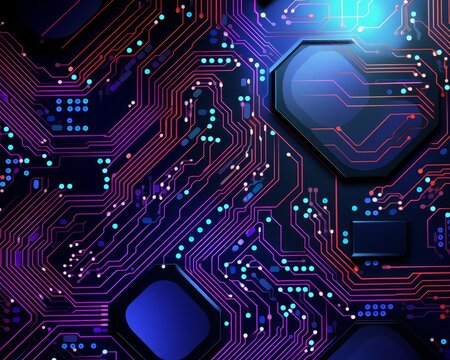 digital circuits flat design front view electronic patterns animation Complementary Color Scheme