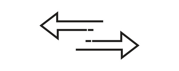 Transfer arrows icon. Data transfer vector icon. Arrow exchange icon. Arrow left and right symbol with white background.