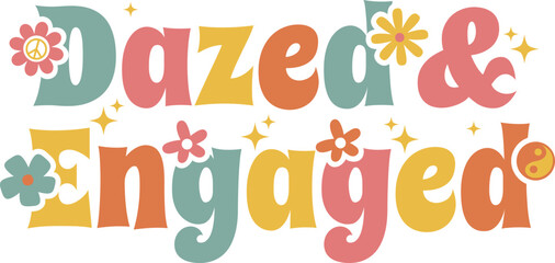 Dazed and Engaged Hippie Bachelorette Design 