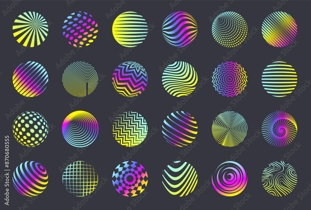 Wall mural round swirls. abstract circle shapes collection recent vector templates design isolated