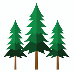Fototapeta premium set of christmas trees. stand of 3 pine trees