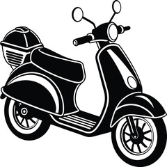 vintage scooter isolated on white. scooty bike vector