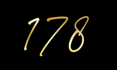 Number Gold Casual Modern Logo