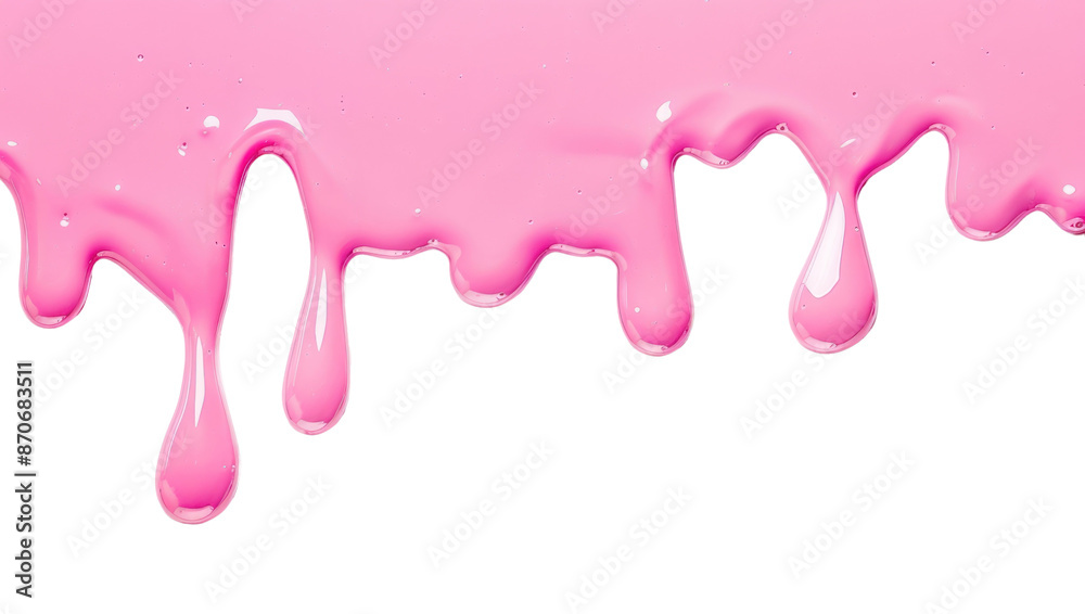 Sticker PNG Pink paint dripping on white