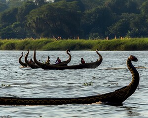 Obraz premium Vallamkali Boat races. races on special elongated 
