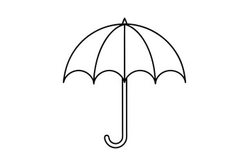 Umbrella line art silhouette vector 