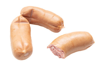 Meat sausages isolated on white background