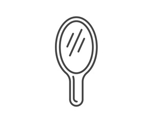 Makeup and cosmetics. Linear vector graphic beauty icons in the form of a face mirror.