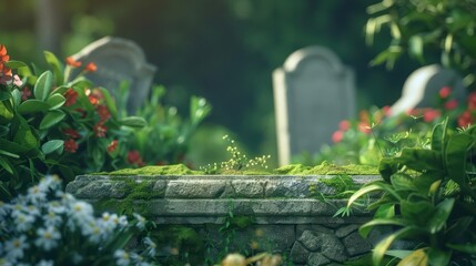 Augmented reality memorial gardens overlay enchanted flora and fauna onto traditional gravesites