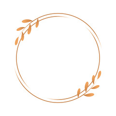 Hand drawn floral wreath, Floral wreath with leaves for wedding.