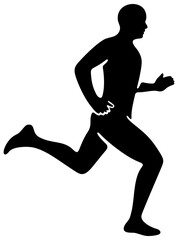 Runner, athlete, running and sprint. Sports and healthy lifestyle, man running, illustration
