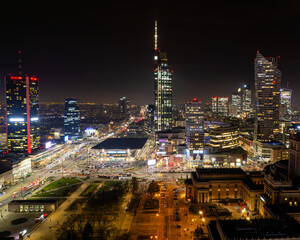 Miasto Warszawa nocą