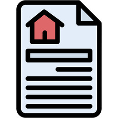 Vector Icon Document, Real Estate, Legal, Contract, Property, House
