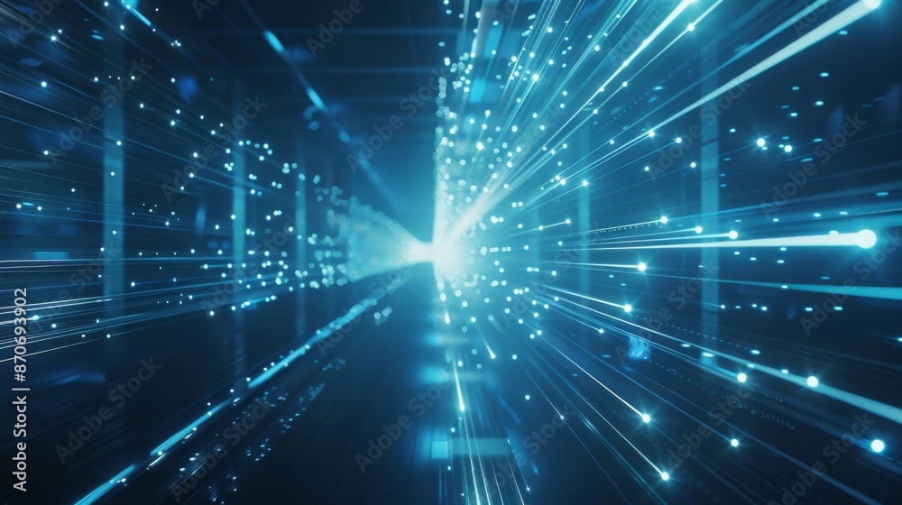 Poster background concept of abstract technology and big data. digital data motion. data transfer and stora