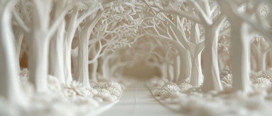 Enchanted shipping boxes unfold into intricate paper art displays upon arrival