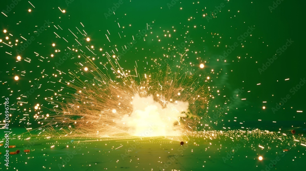 Poster spark element effect on green screen animation video loop