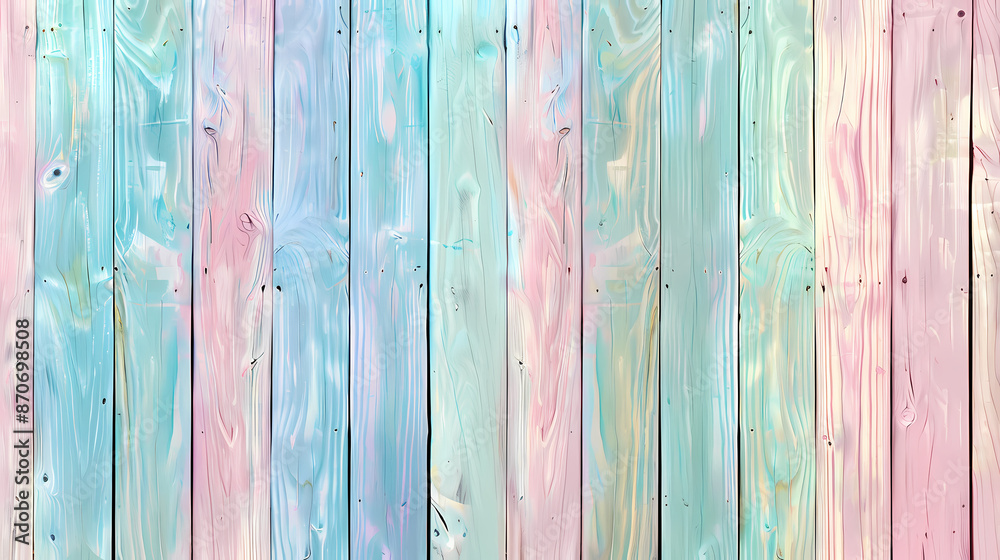 Sticker colorful pastel wooden wall background