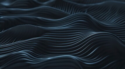 The dark, undulating patterns of waves evoke a sense of movement, blending various shades of blue in a harmonious illustration