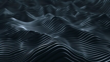 The dark, undulating patterns of waves evoke a sense of movement, blending various shades of blue in a harmonious illustration