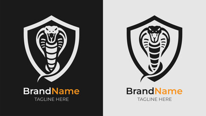 Minimalist Angry Cobra Logo Design. Simple yet striking logo of an enraged cobra, ideal for logos needing a touch of boldness