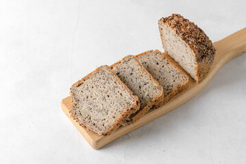 green buckwheat bread on a board