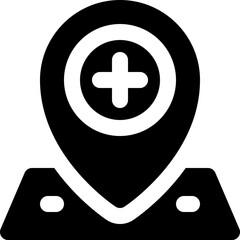 hospital location icon. vector glyph icon for your website, mobile, presentation, and logo design.