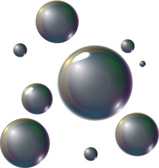 Realistic transparent  3d bubbles underwater . Soap bubbles vector illustration