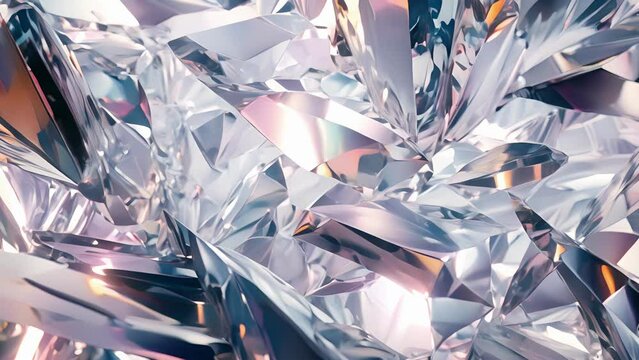 A mesmerizing array of interlocking crystal shapes arranged in a seemingly chaotic yet harmonious manner.