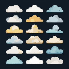Obraz premium clouds-silhouettes-vector-set-of-clouds-shape
