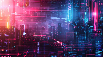 Obraz premium modern digital cyber tech background, wallpaper 