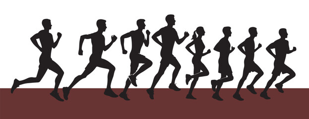 Running Group Silhouette Images,
