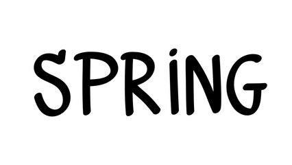 Spring brush calligraphy, Handwritten ink lettering. Hand drawn design elements,Vector typography quote isolated on white background ,Vector illustration EPS 10