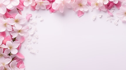 Fototapeta premium A white background with pink flowers on it