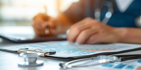 Accountant in a healthcare setting, managing hospital budgets and patient billing systems, showcasing specialized accounting roles