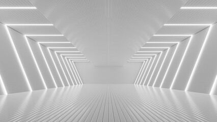 Abstract Futuristic empty floor and room Sci-Fi Corridor With light for showcase,room,interior,display products.Modern Future cement floor and wall background technology interior concept.3d render