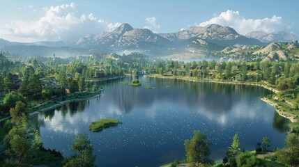 Fototapeta premium Advanced land development with futuristic planning tools