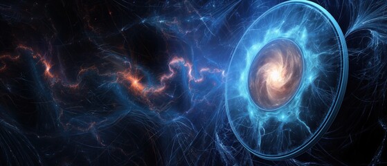 Obraz premium Abstract Blue Background with Glowing Lights and Swirl