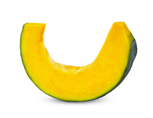 sliced pumpkin isolated on white background.